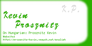 kevin prosznitz business card